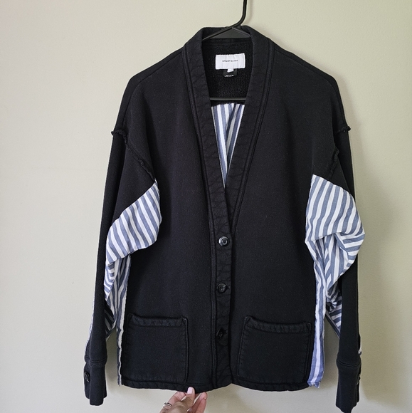 Current Elliott The Recrafted Cardigan Striped Black - Picture 4 of 10